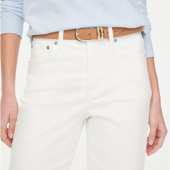 J.Crew Wide-Leg Cropped Jean WMNS 29 White Denim Hi-Rise All-Day Stretch Raw Hem - Picture 3 of 9